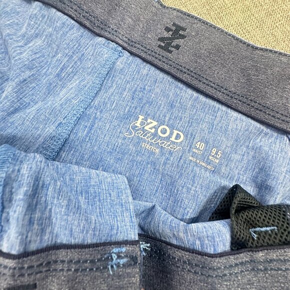 NEW‎ IZOD Mens Beach Performance Shorts Blue 40 Waist Classic Fit Quick Dry $65 - Picture 6 of 10